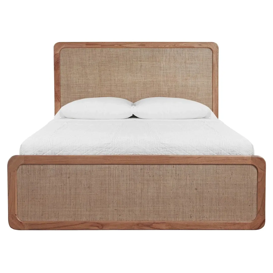 Adaline King Size Bed Frame - Brown, Raffia