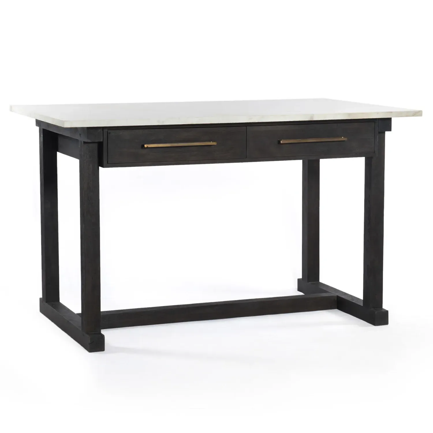 Adaline Kitchen Island Dining Table - White, Marble