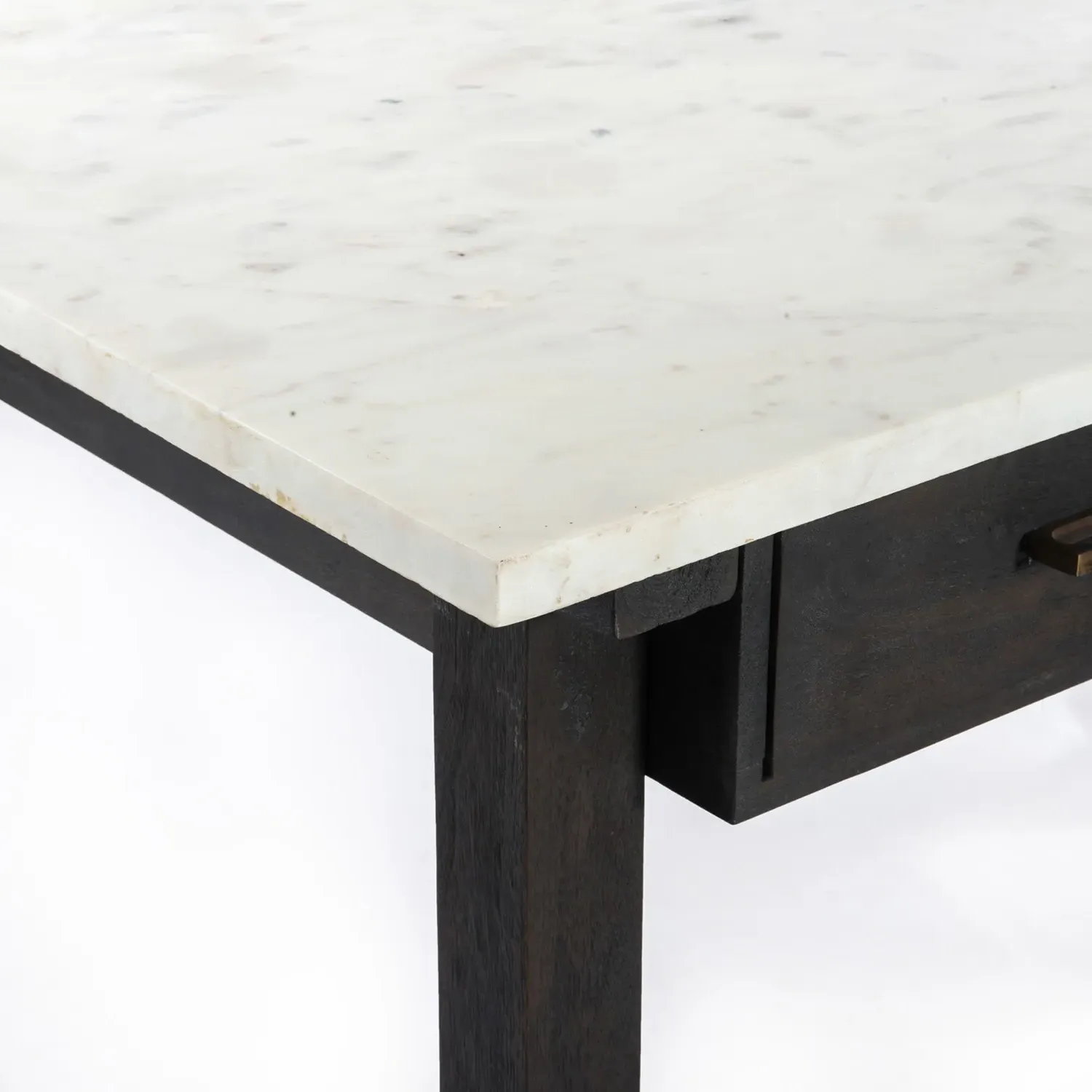 Adaline Kitchen Island Dining Table - White, Marble