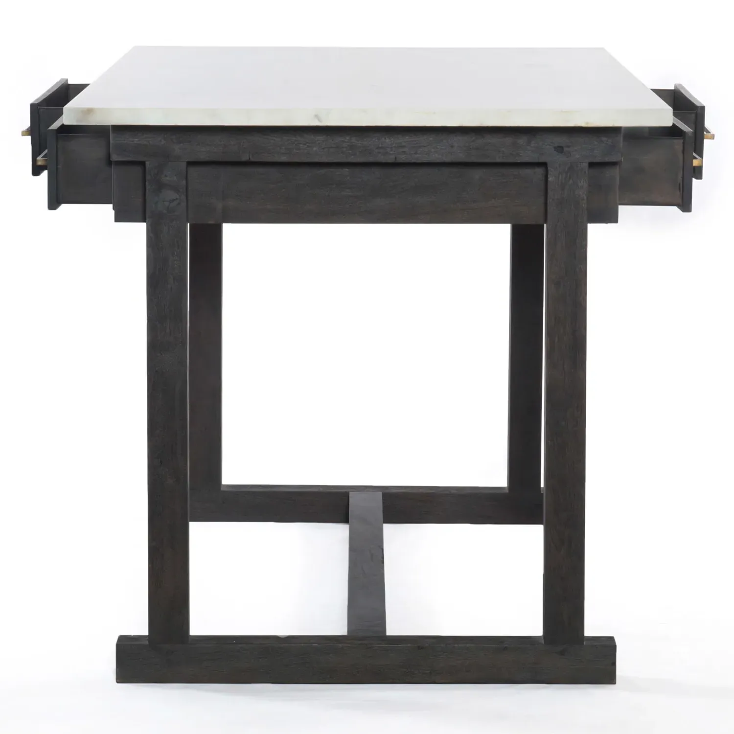 Adaline Kitchen Island Dining Table - White, Marble