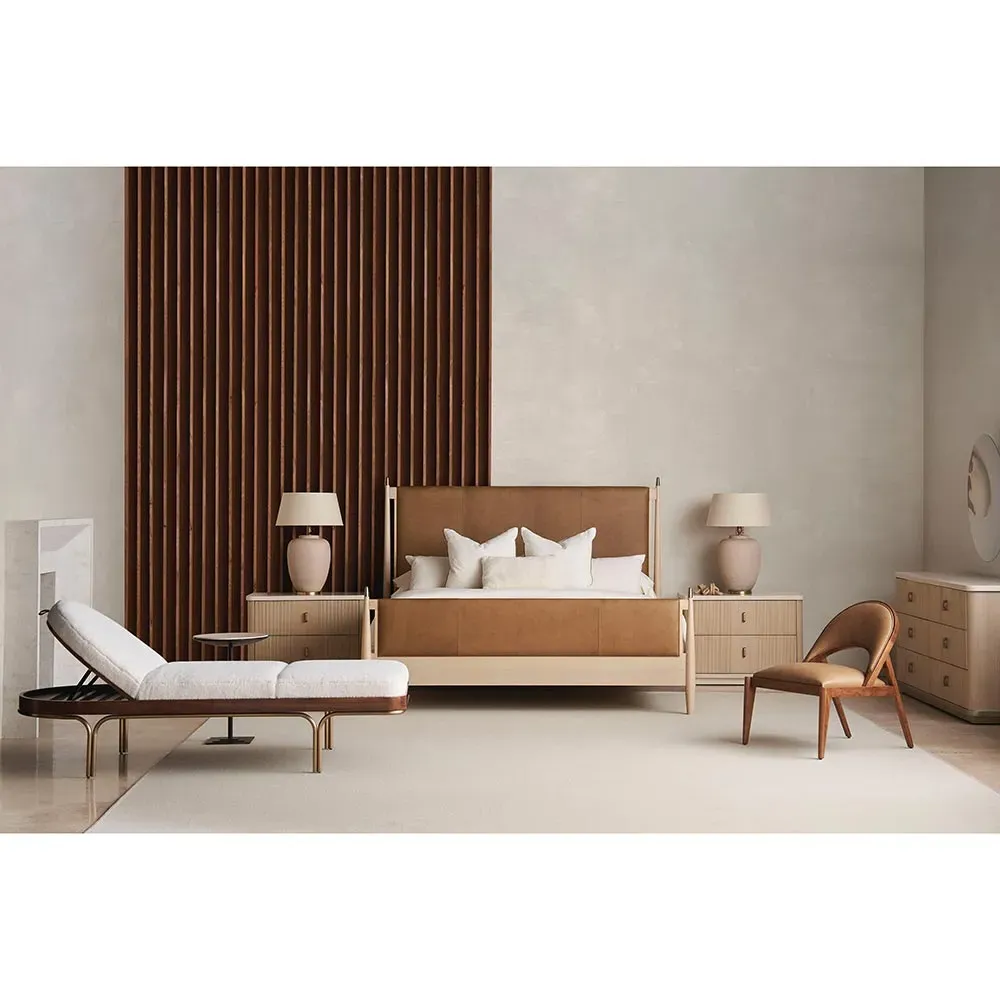 Adalyn King Size Upholstered Bed - Camel, Oak