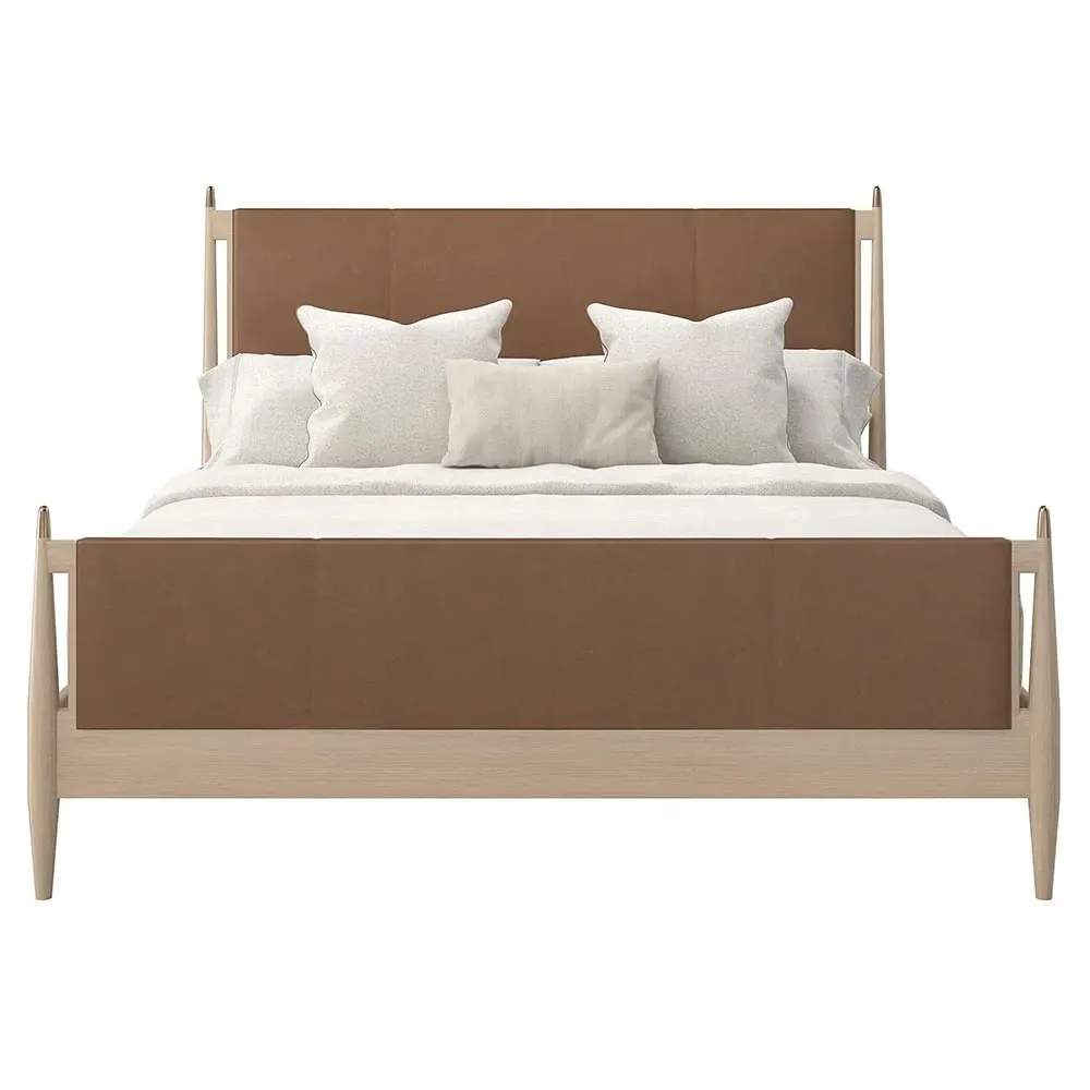 Adalyn Queen Size Upholstered Bed - Camel, Oak image