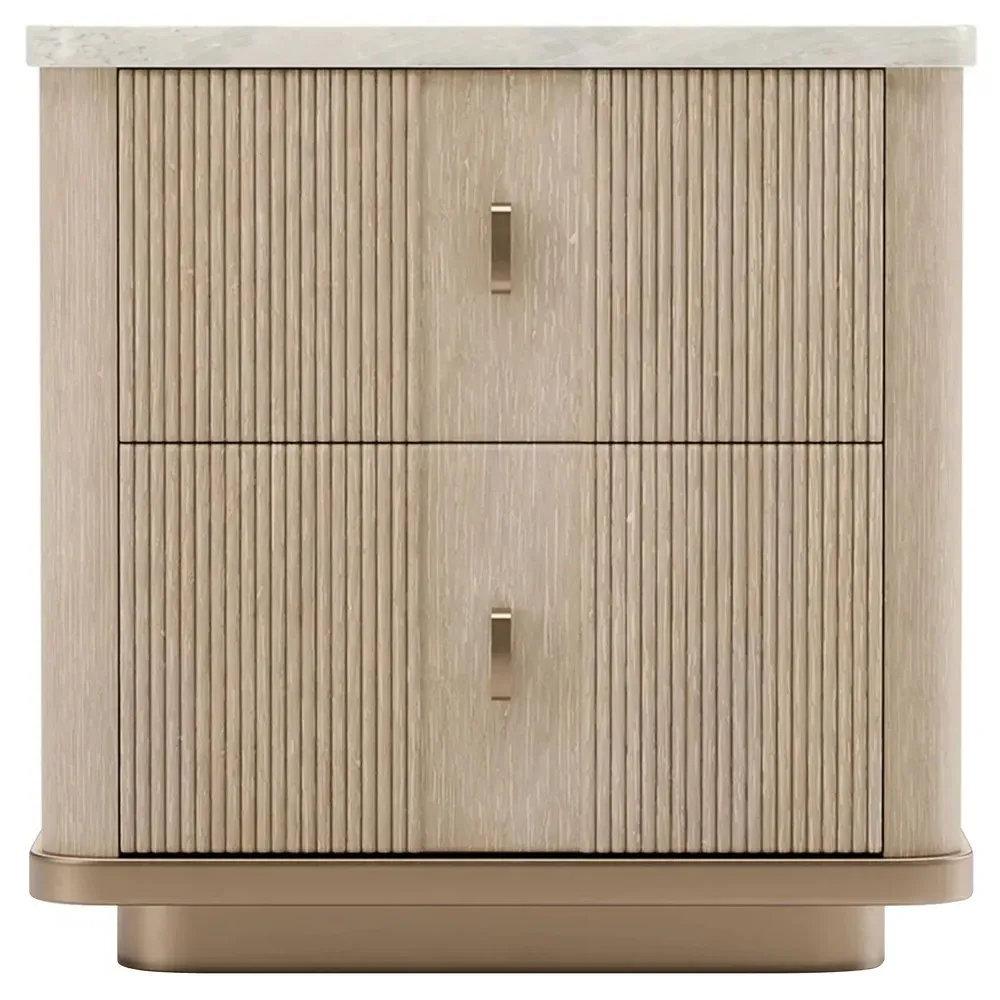 Adalyn Travertine Oak Nightstand - Beige image