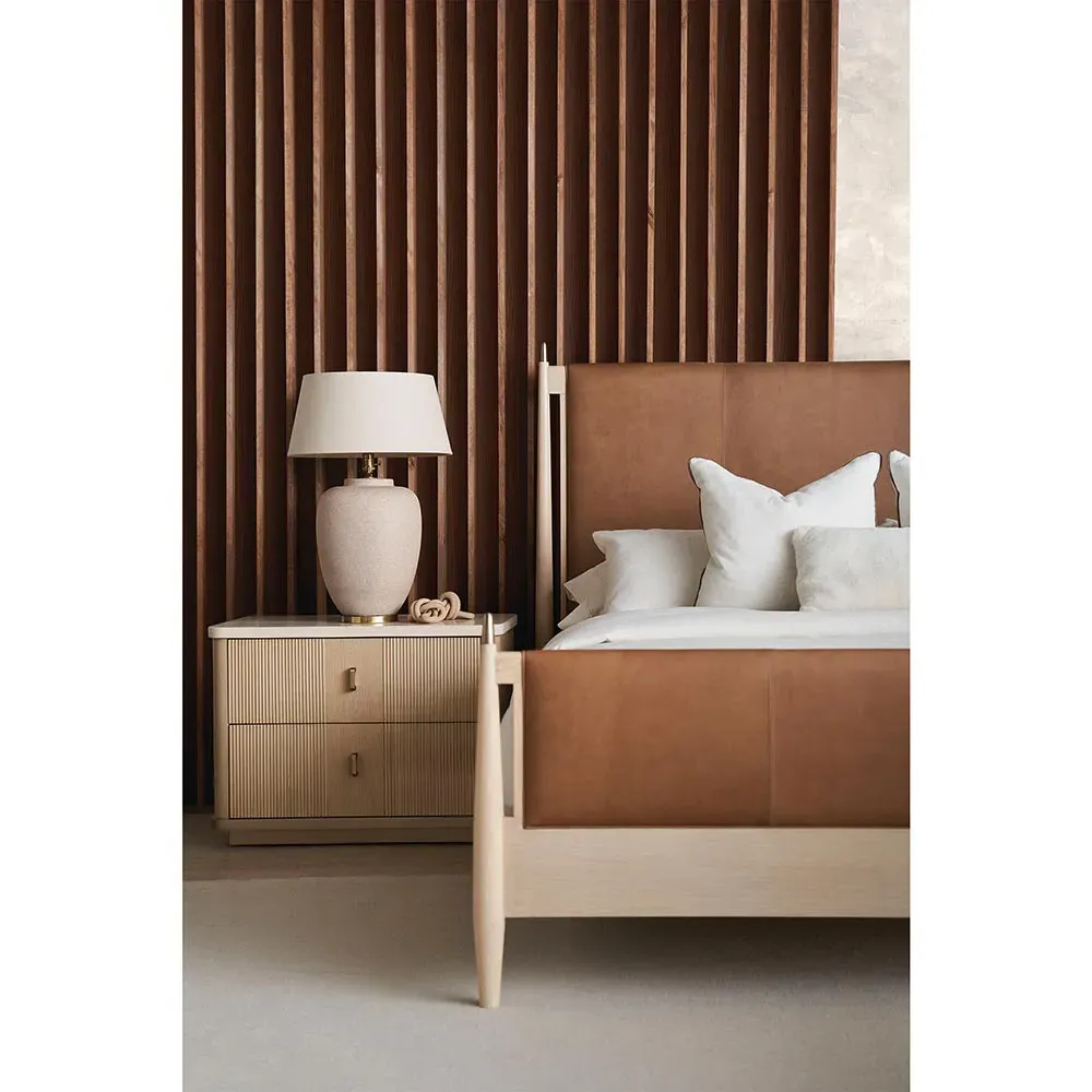 Adalyn Travertine Oak Nightstand - Brown