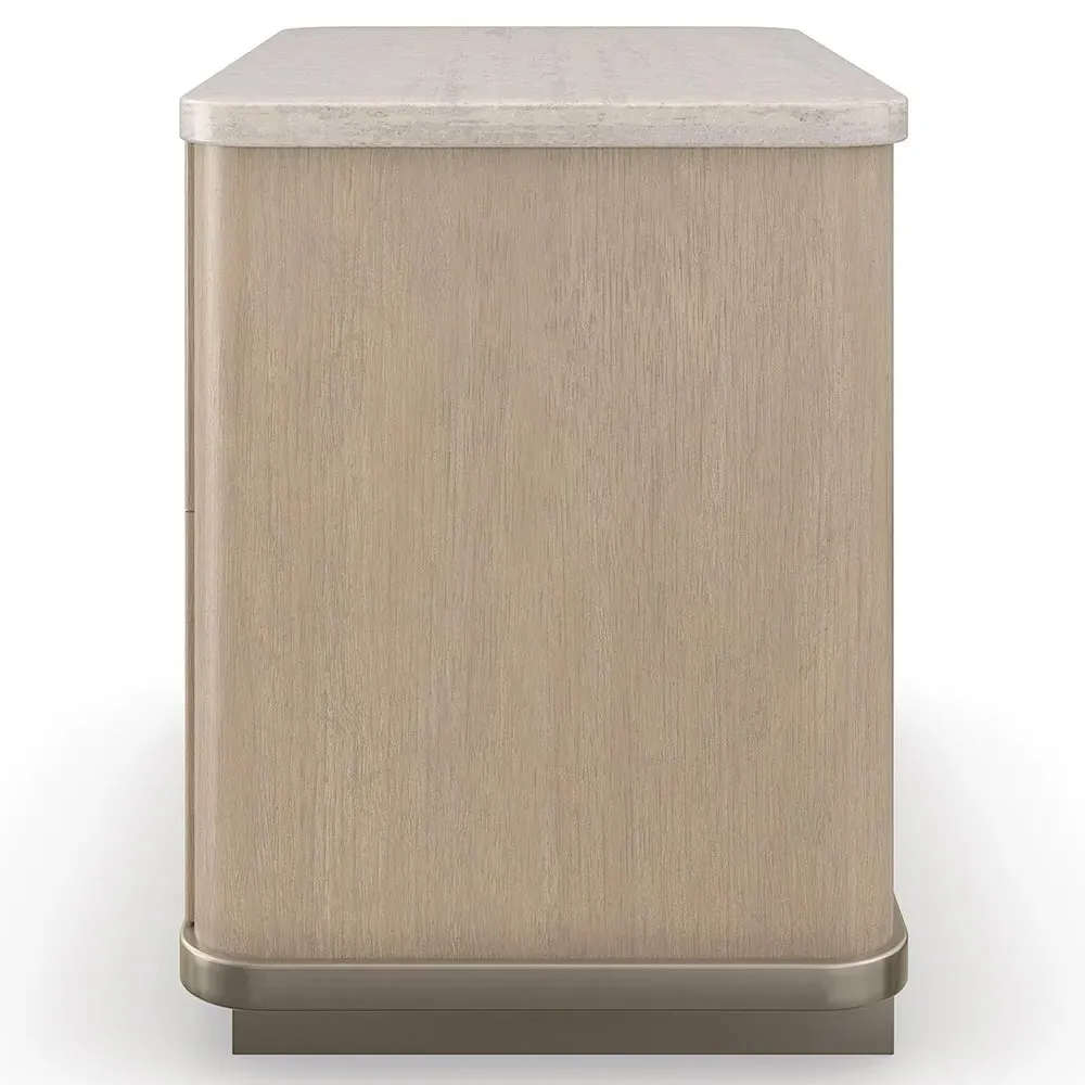 Adalyn Travertine Oak Nightstand - Brown