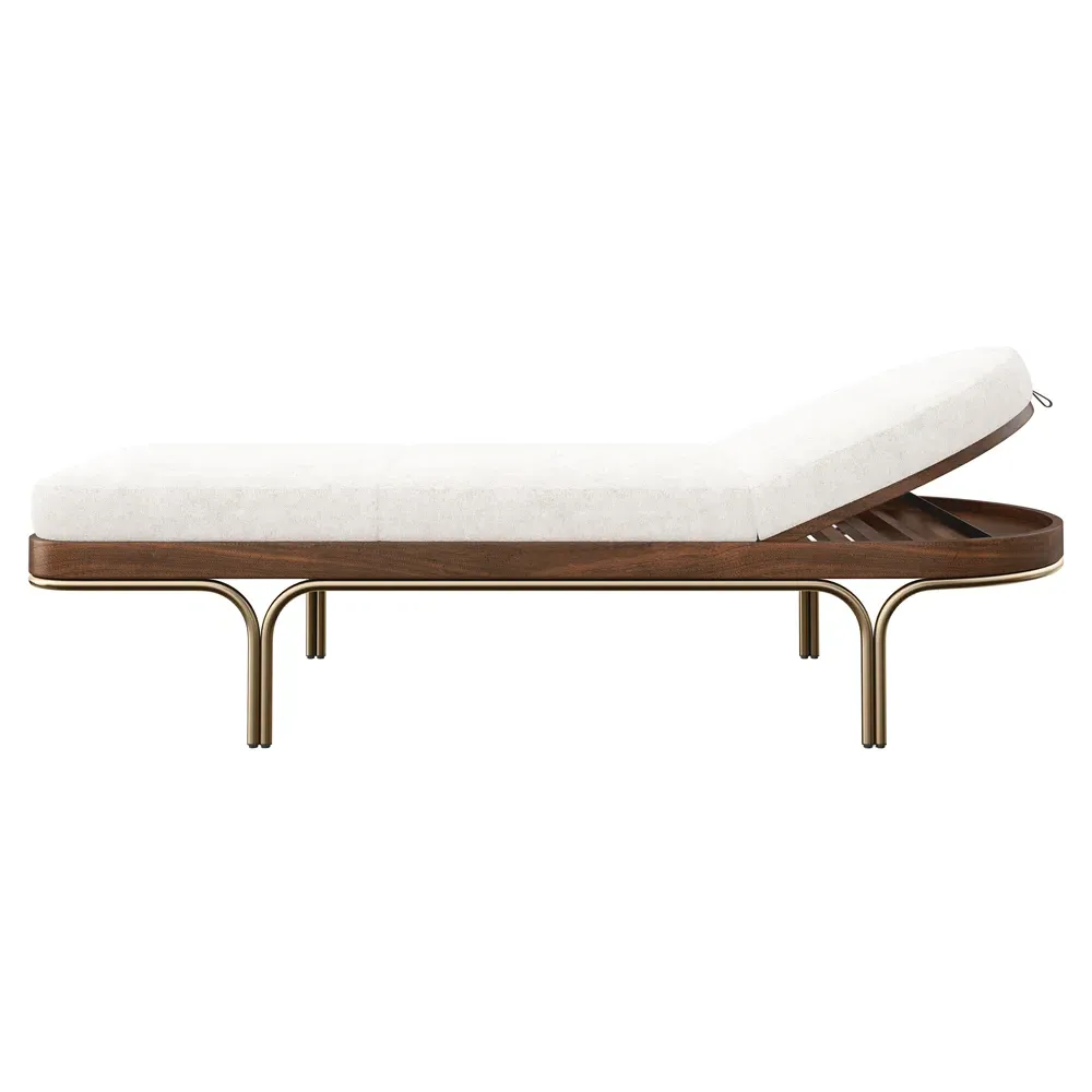 Adalyn Upholstered Chaise - White, Walnut Wood image