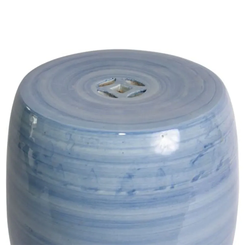 Adalynn Village Porcelain Garden Stool - Blue