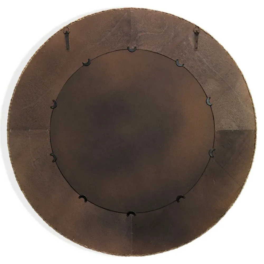 Adam Round Wall Mirror - Brown, Seagrass