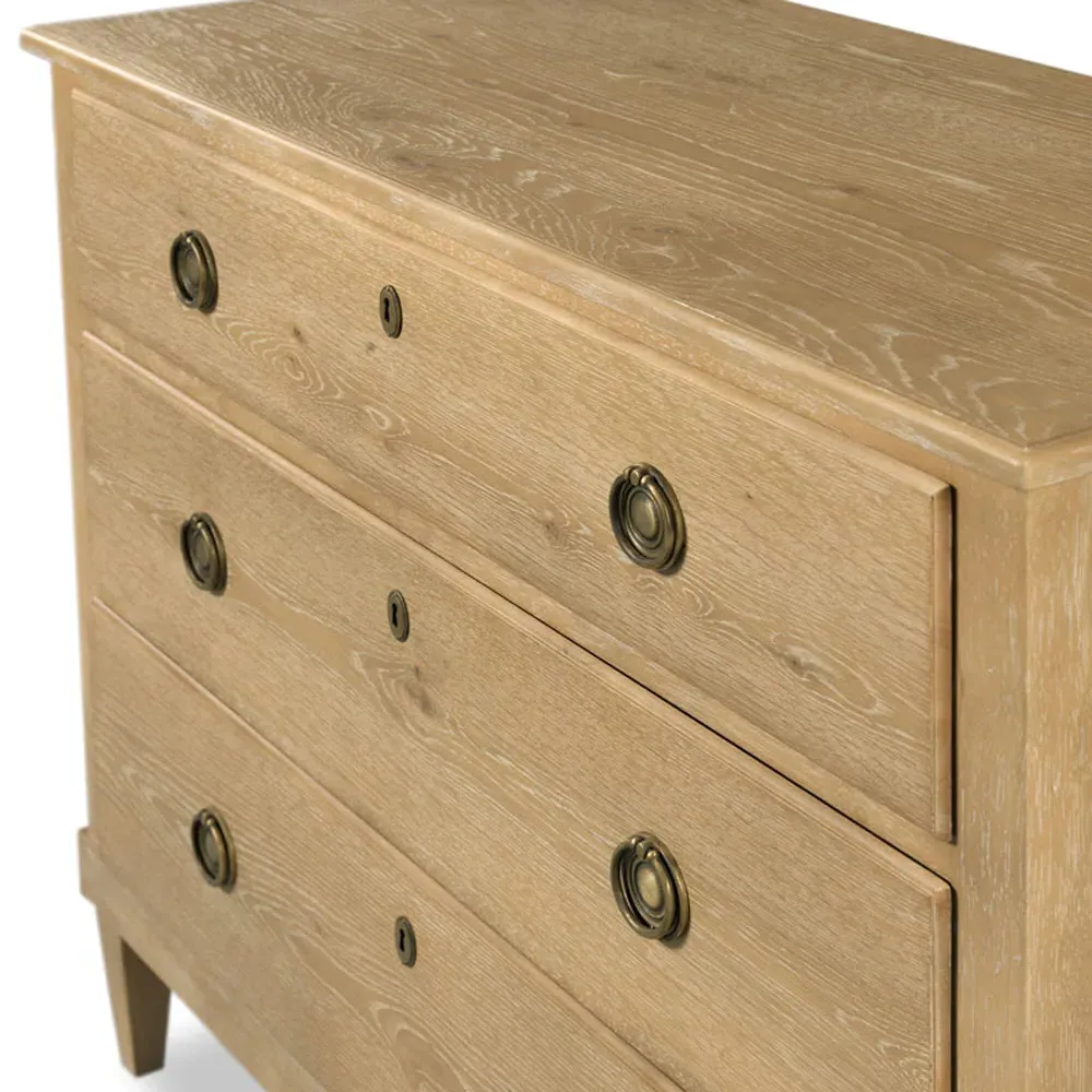 Adams Bachelor Chest Dresser - Limewash Brown, Oak