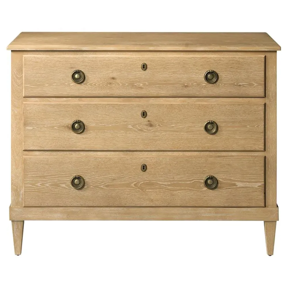 Adams Bachelor Chest Dresser - Limewash Brown, Oak