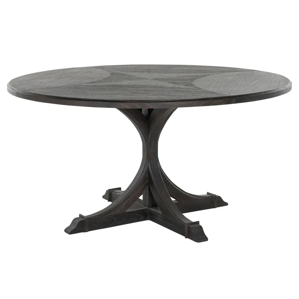 Adams Round Dining Table - Black, Wood