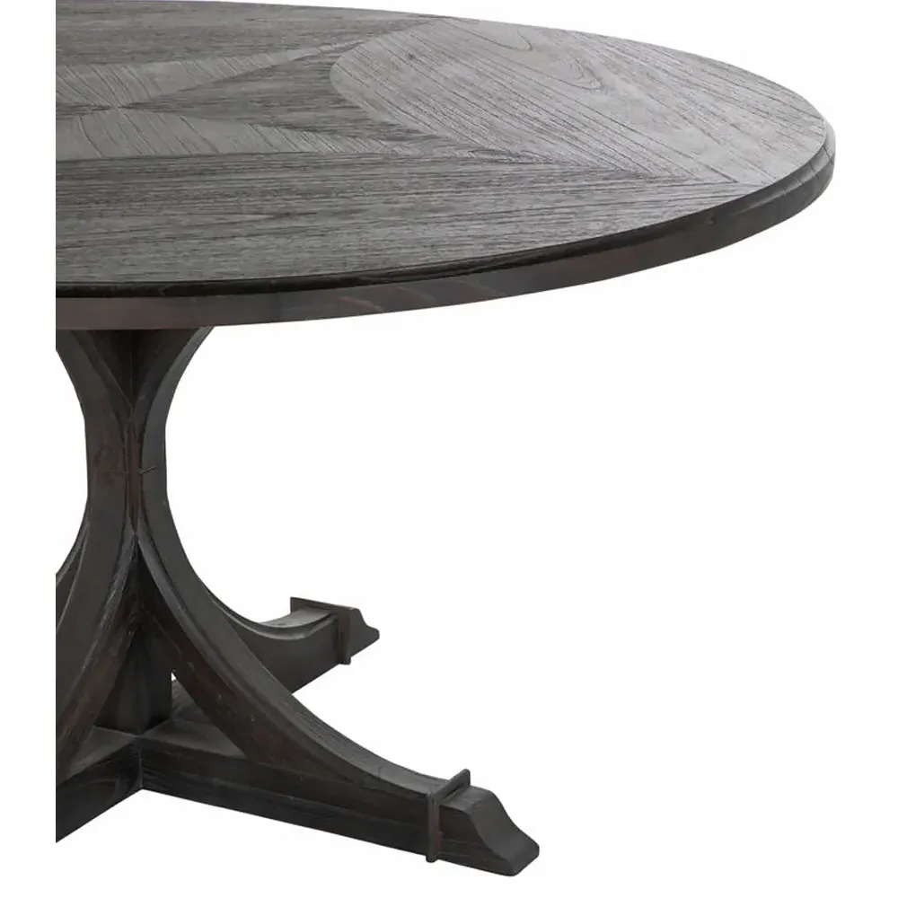 Adams Round Dining Table - Black, Wood