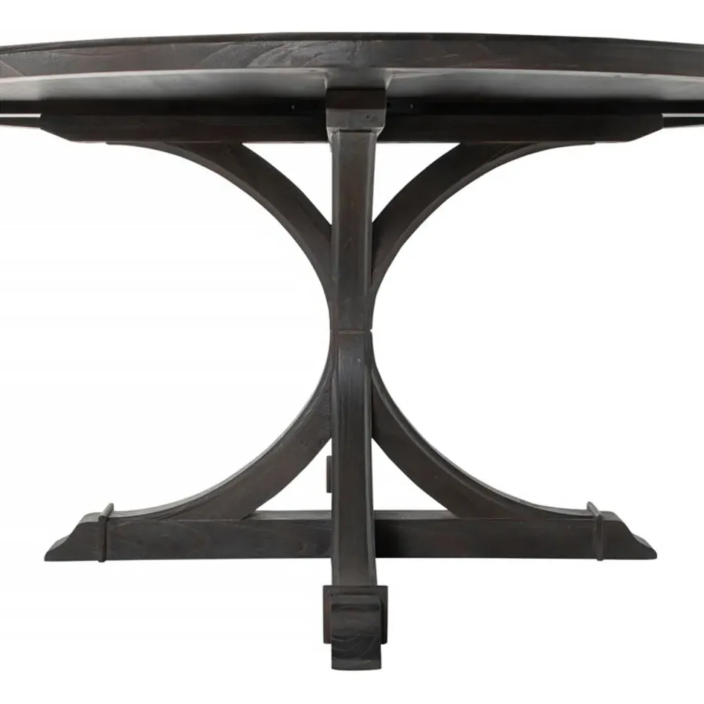 Adams Round Dining Table - Black, Wood