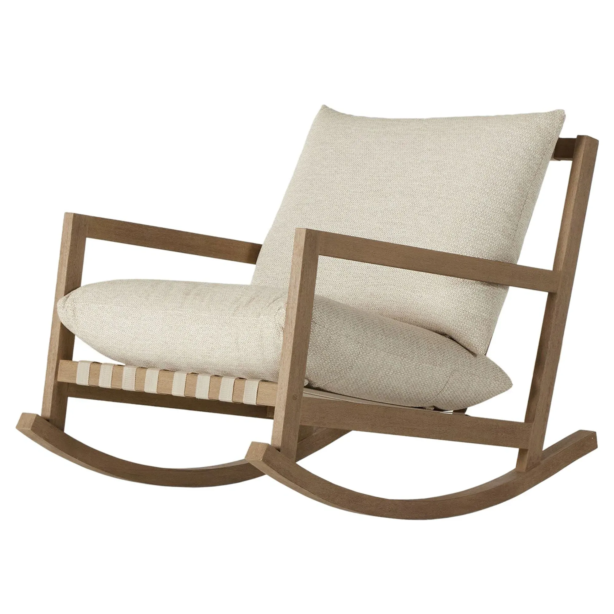 Addison Outdoor Rocking Chair - Beige, Teak Wood