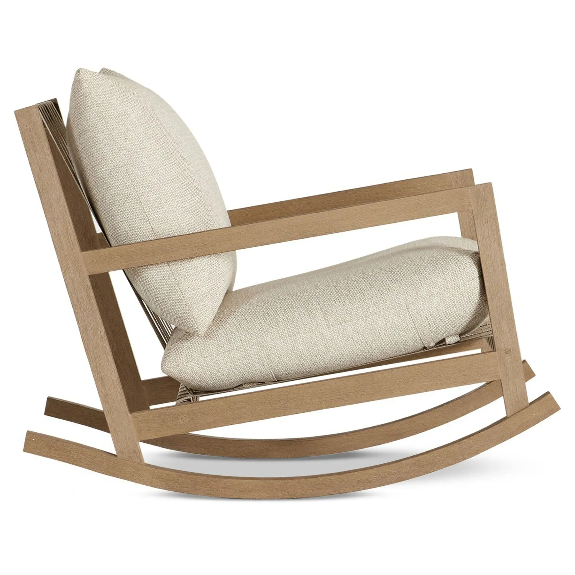Addison Outdoor Rocking Chair - Beige, Teak Wood