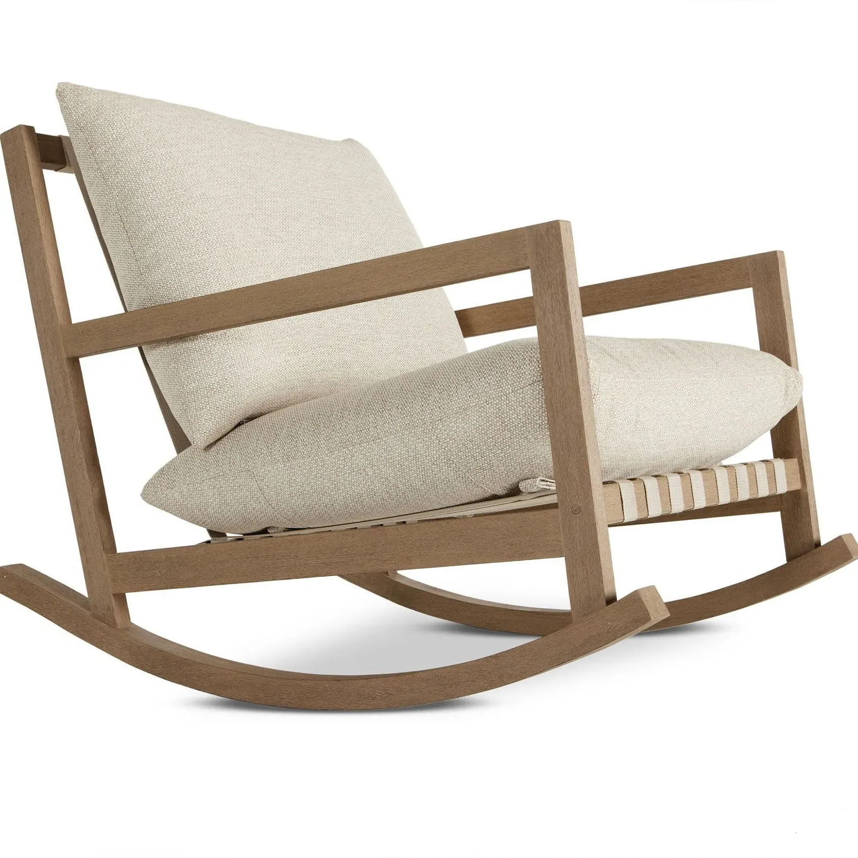 Addison Outdoor Rocking Chair - Beige, Teak Wood