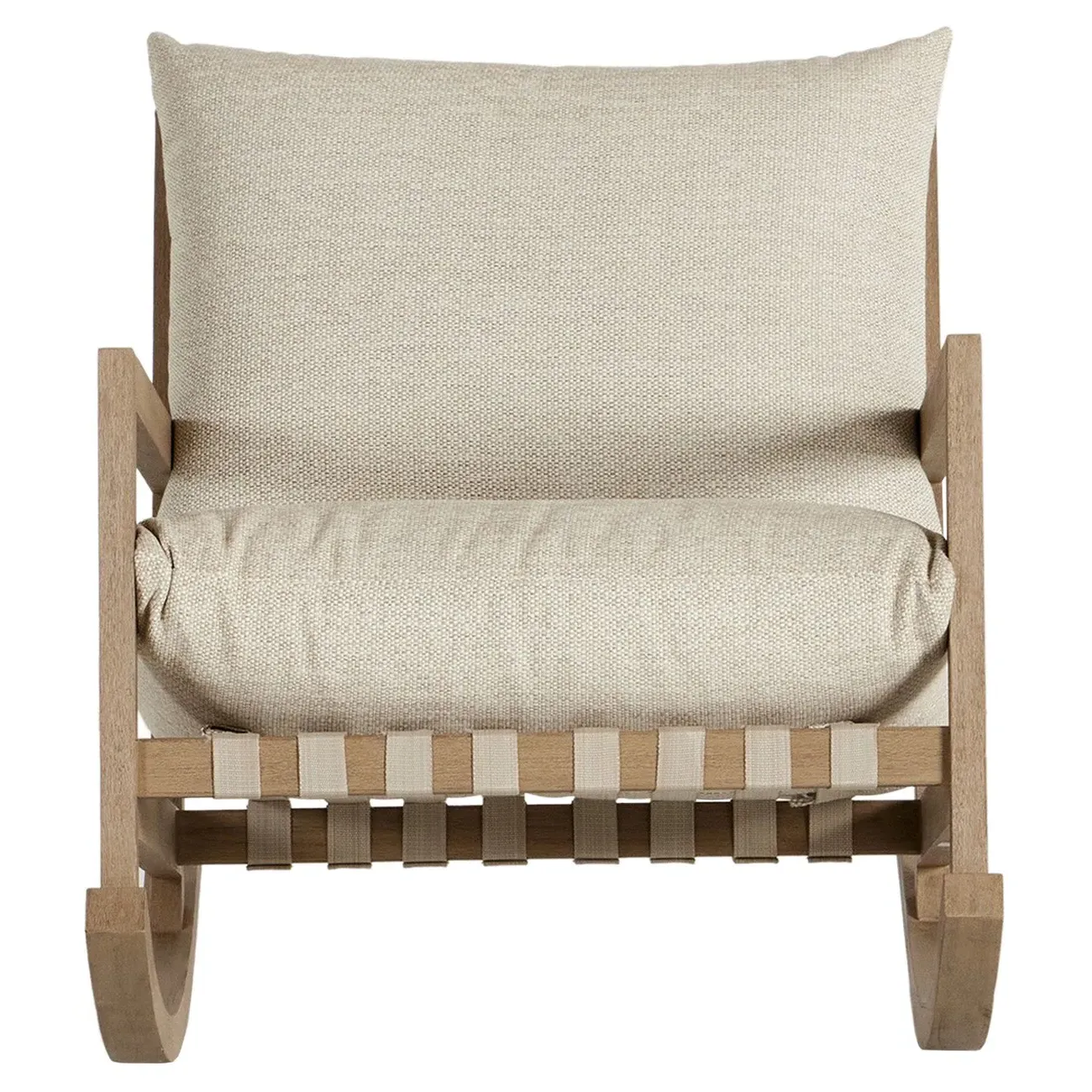Addison Outdoor Rocking Chair - Beige, Teak Wood image