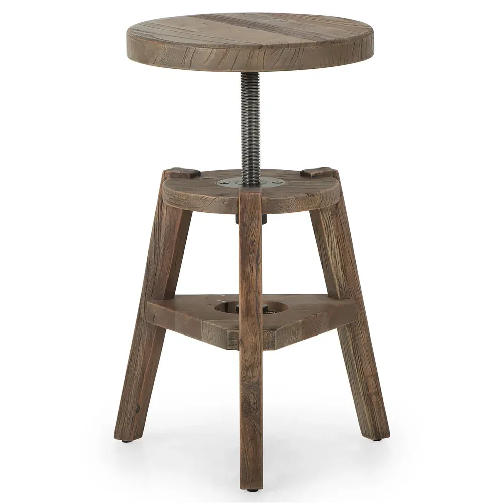 Addy Adjustable Stool - Bleached Elm