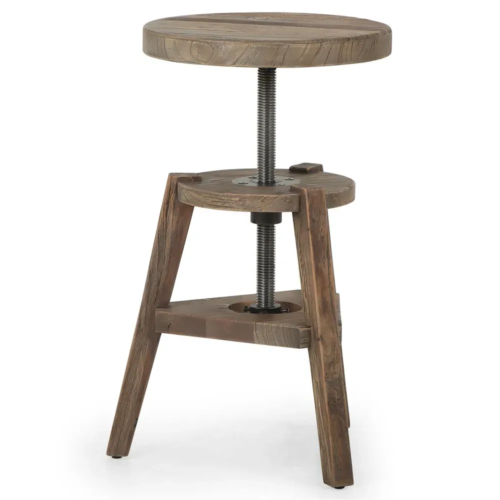 Addy Adjustable Stool - Bleached Elm