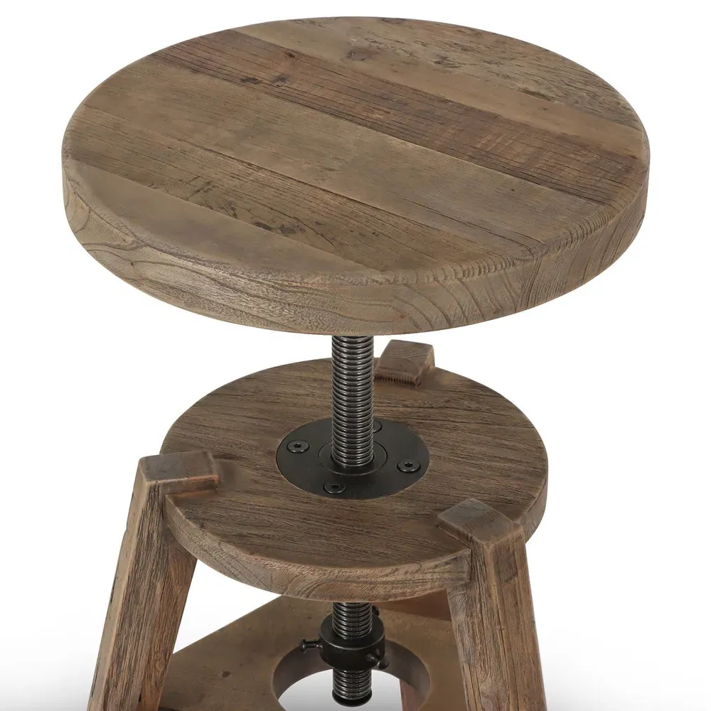 Addy Adjustable Stool - Bleached Elm