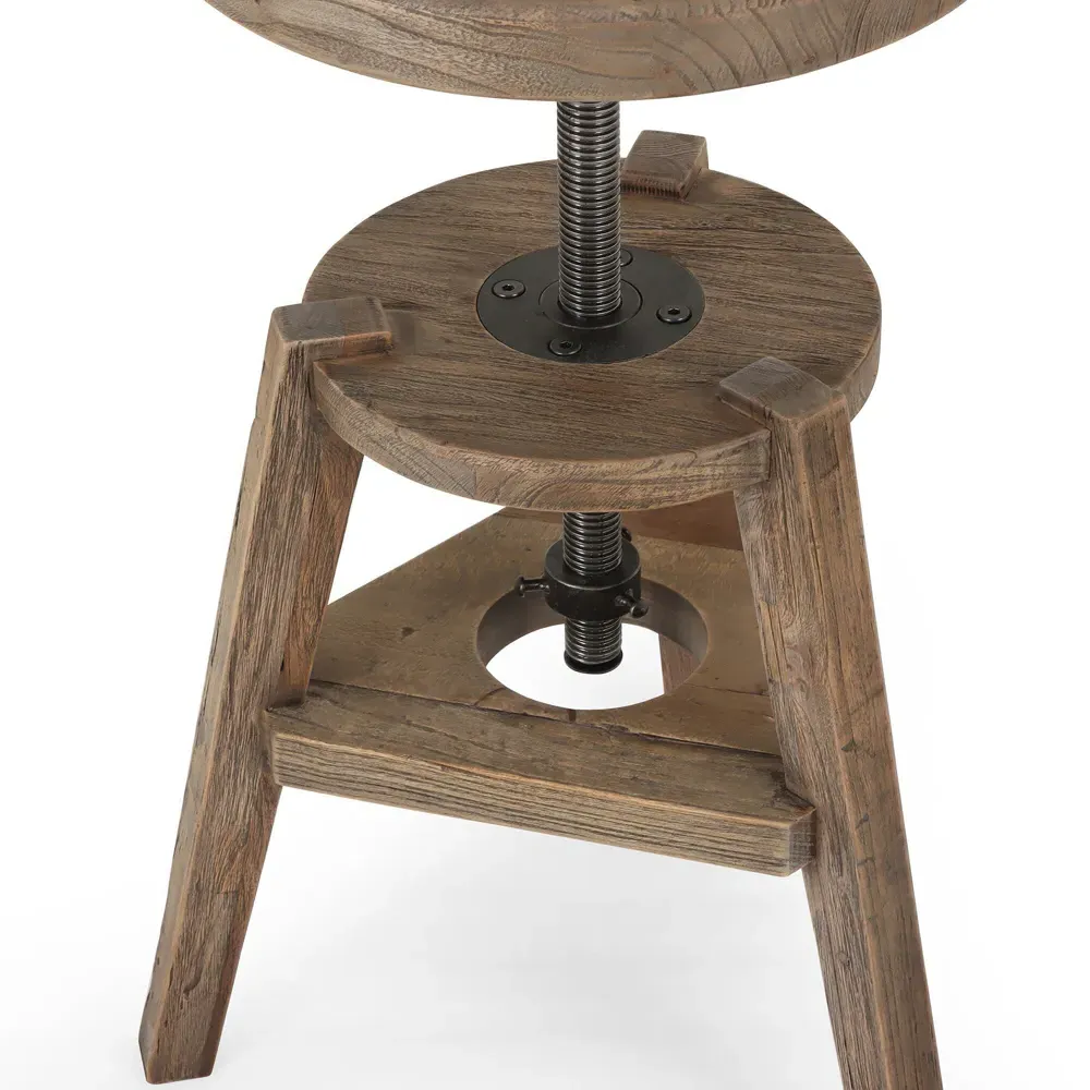 Addy Adjustable Stool - Bleached Elm
