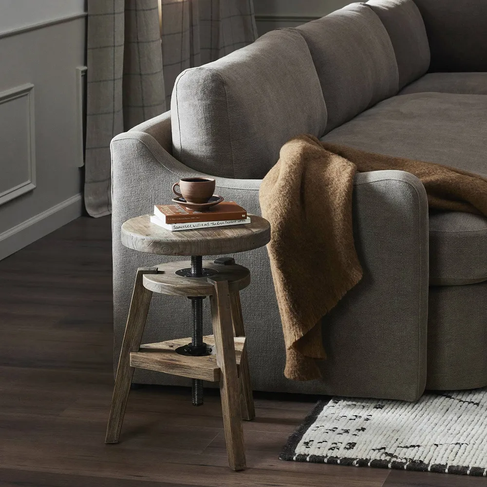 Addy Adjustable Stool - Bleached Elm