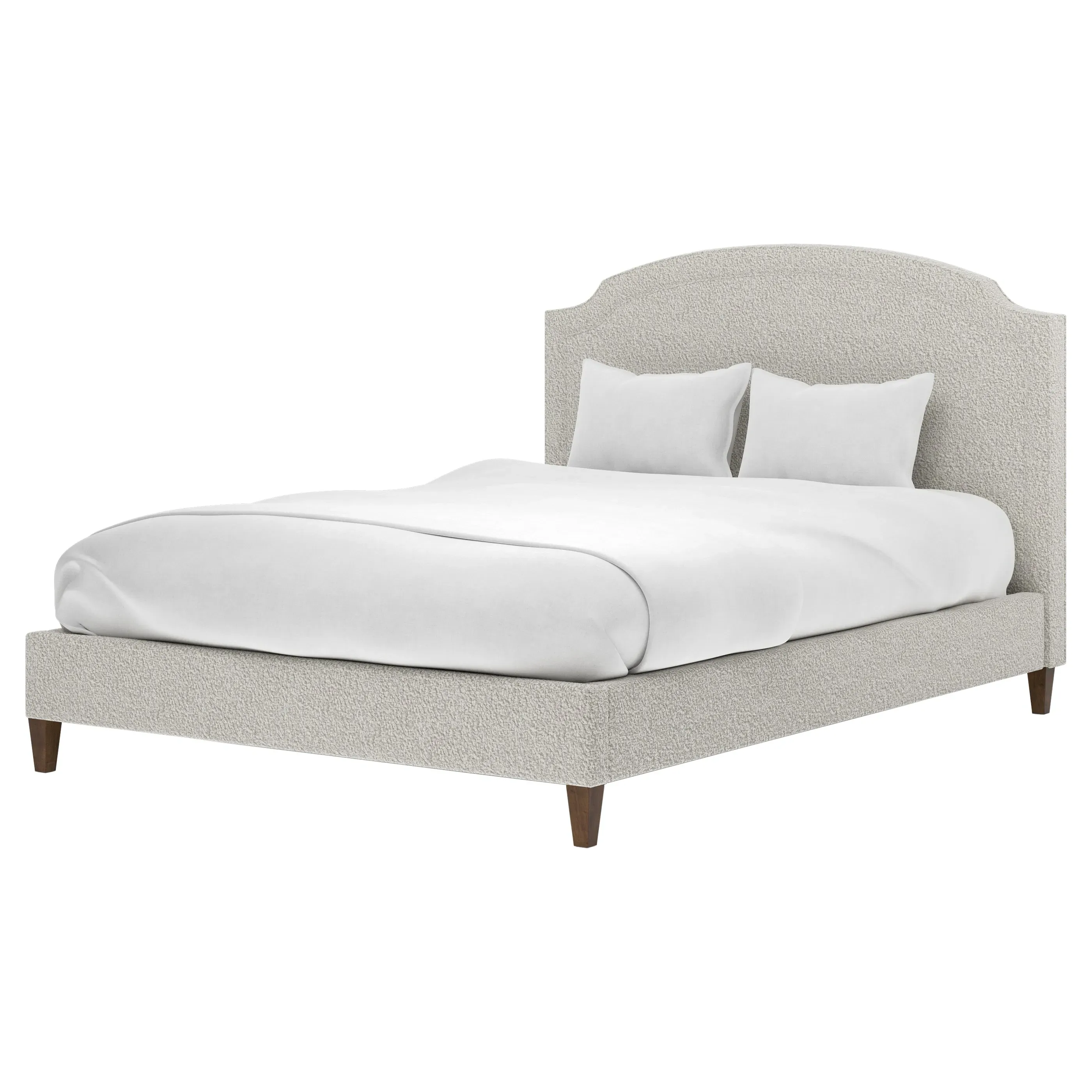 Addyson Cal King Size Bed Frame - Cloud Grey, Bouclé