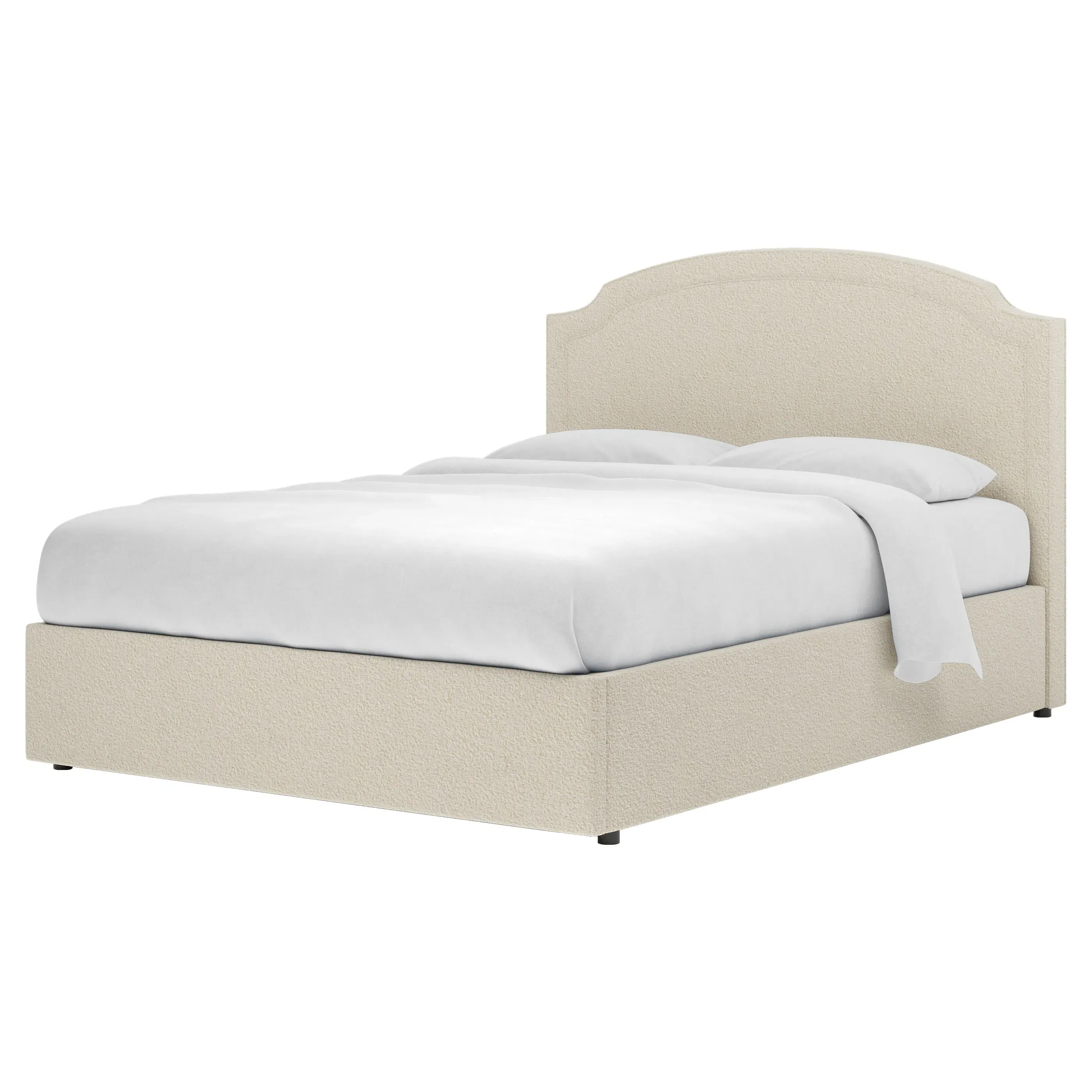 Addyson King Size Storage Bed - Whipped Cream, Bouclé