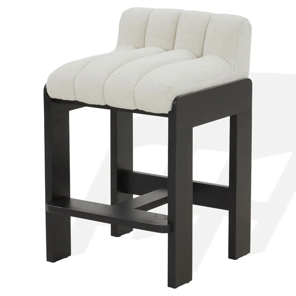 Adelaide Counter Stool - White, Boucle