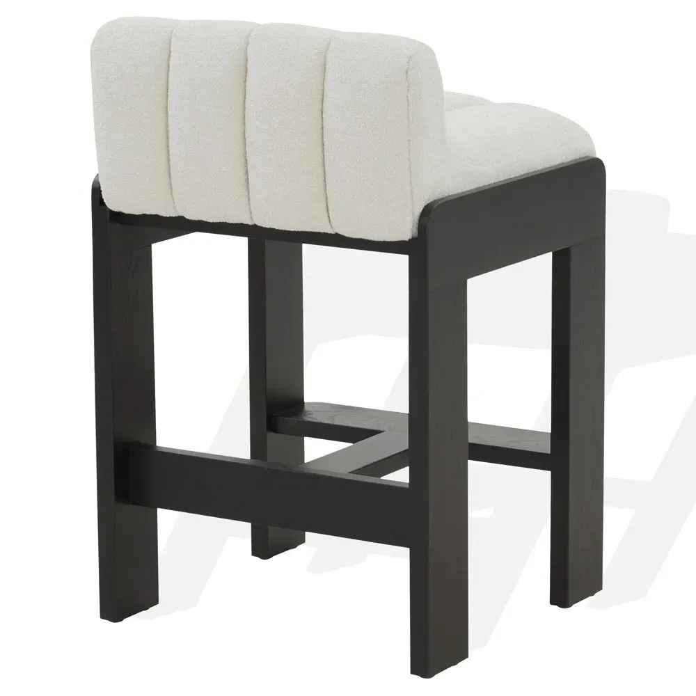 Adelaide Counter Stool - White, Boucle