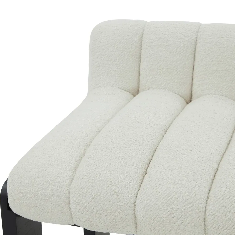 Adelaide Counter Stool - White, Boucle