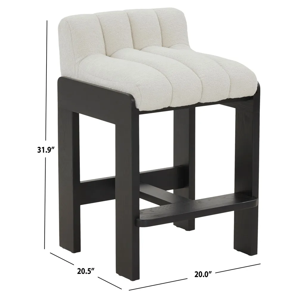 Adelaide Counter Stool - White, Boucle