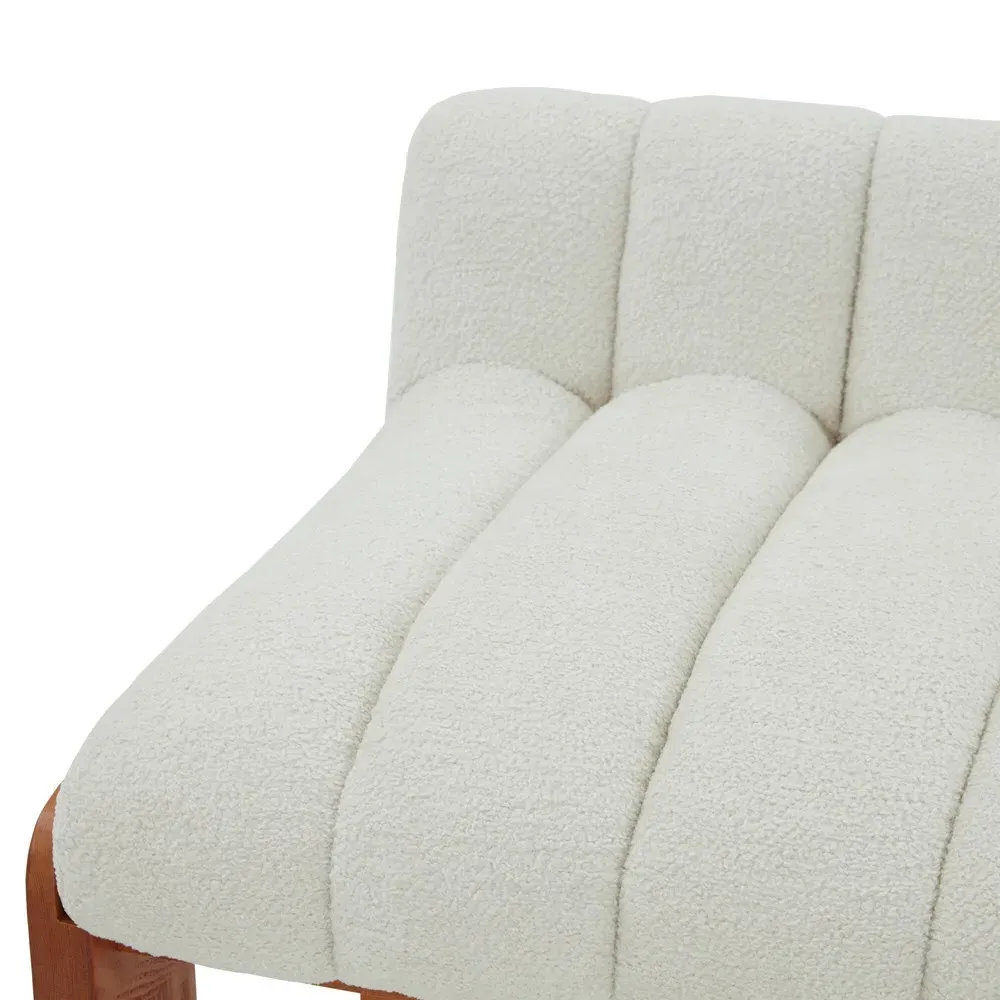 Adelaide Counter Stool - White, Boucle