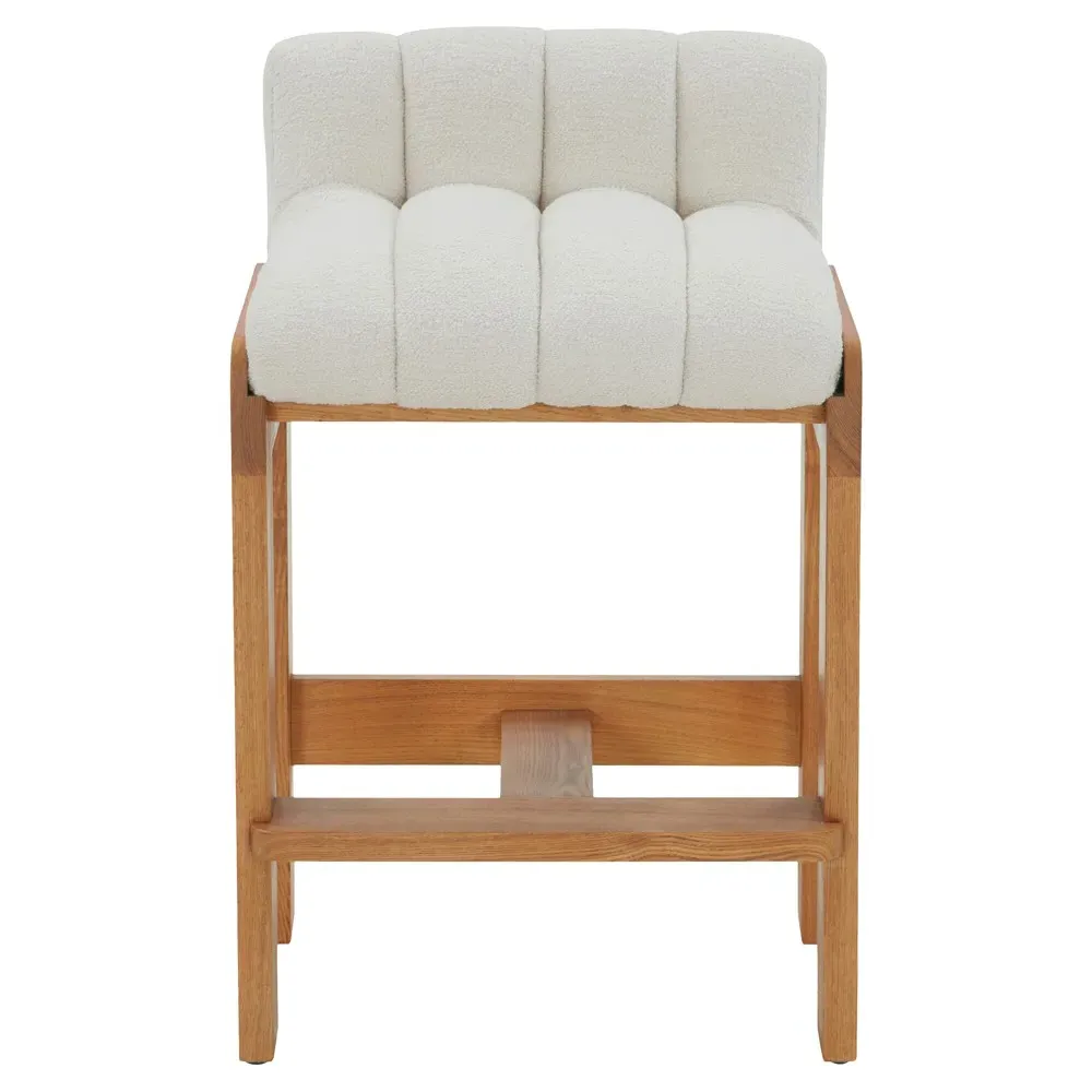 Adelaide Counter Stool - White, Boucle