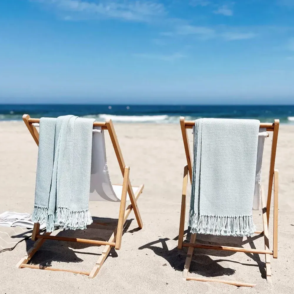 Adelaide Handwoven Throw Blanket - Seafoam, Cotton