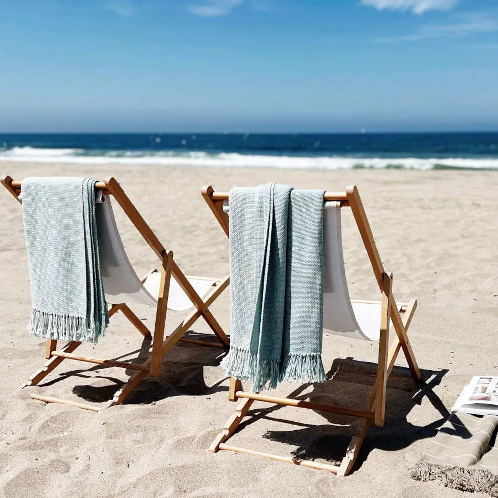 Adelaide Handwoven Throw Blanket - Seafoam, Cotton