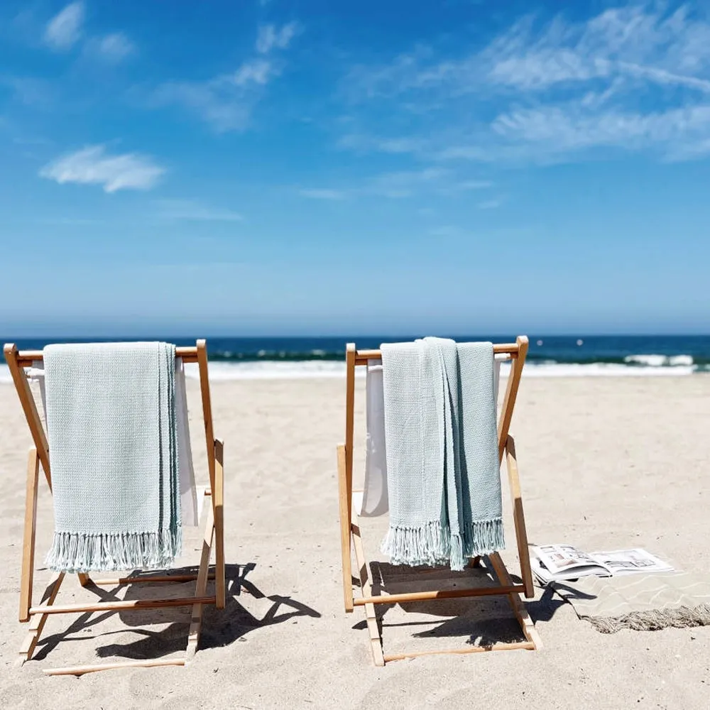 Adelaide Handwoven Throw Blanket - Seafoam, Cotton