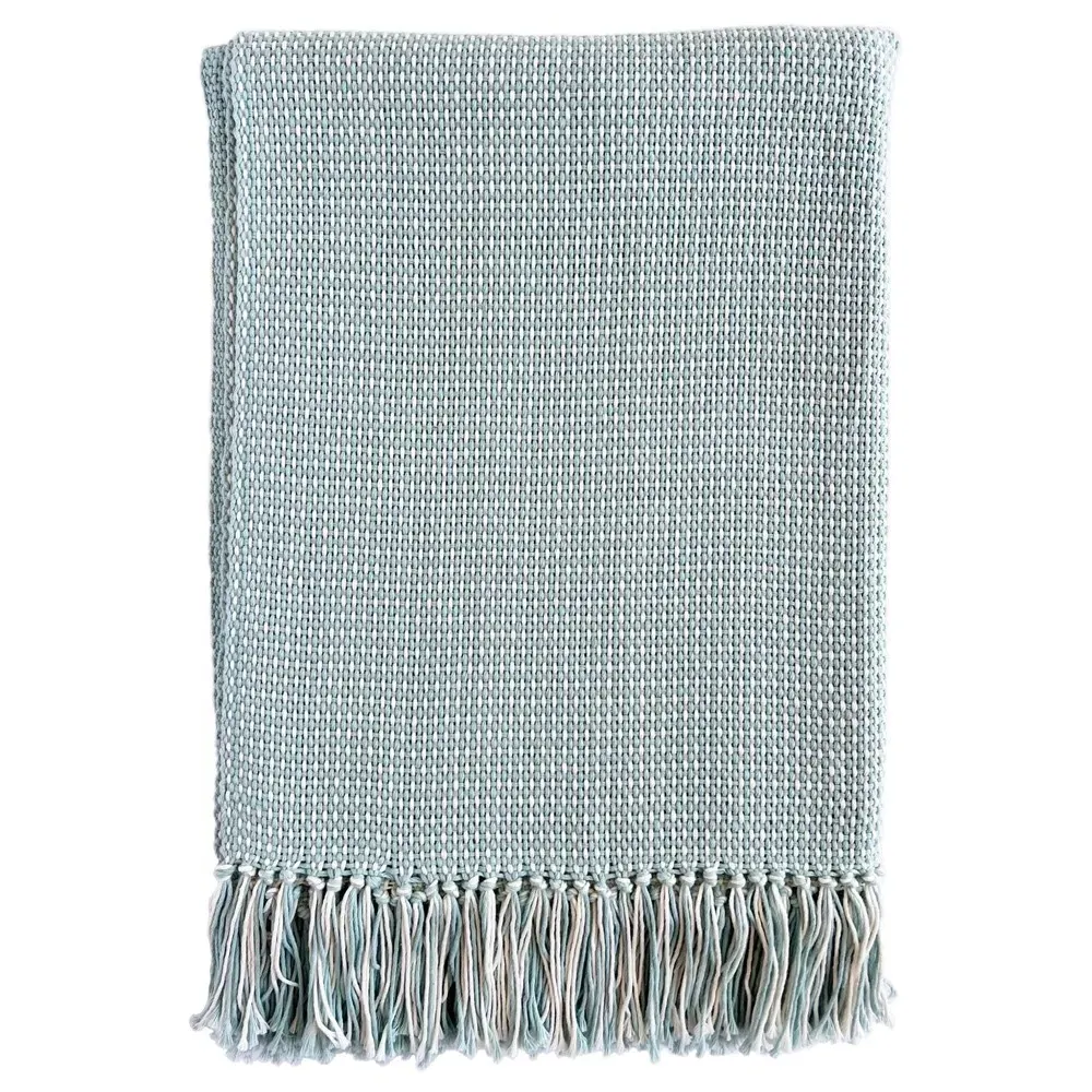Adelaide Handwoven Throw Blanket - Seafoam, Cotton