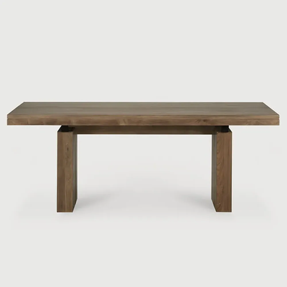 Adelaide Teak Double Extendable Dining Table - Brown