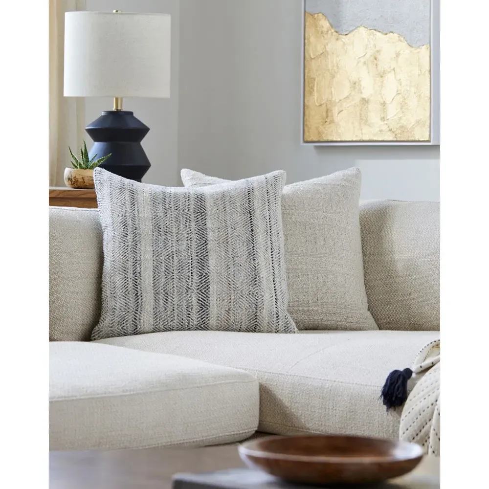 Adeline 20x20 Throw Pillow - Grey, Recycled PET