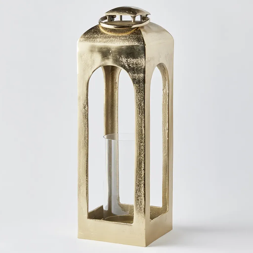 Adeline Large Lantern Candle Holder - Gold, Aluminum