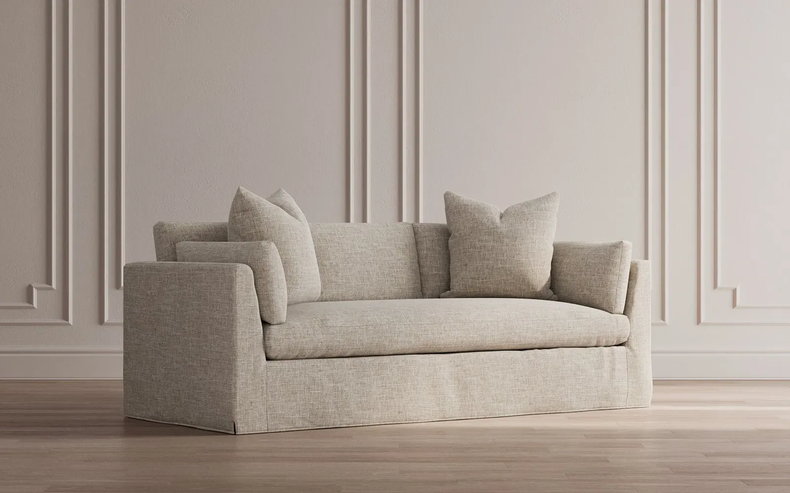 Adelle 3-Seater Slipcovered Sofa - Dove