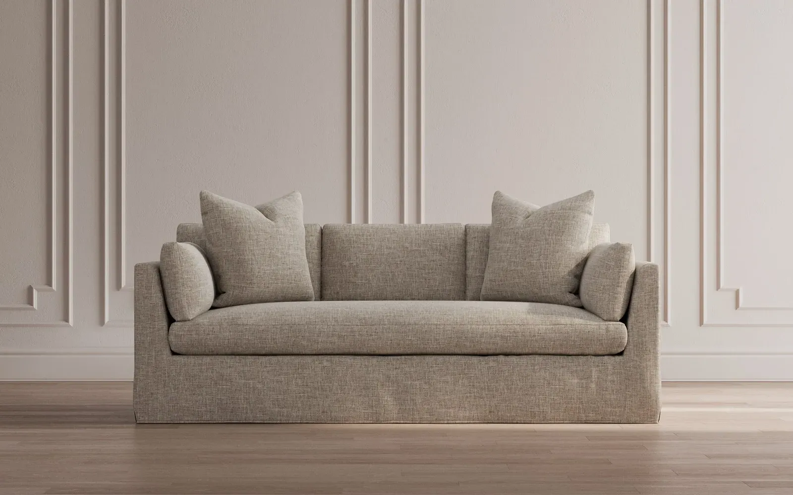 Adelle 3-Seater Slipcovered Sofa - Pearl