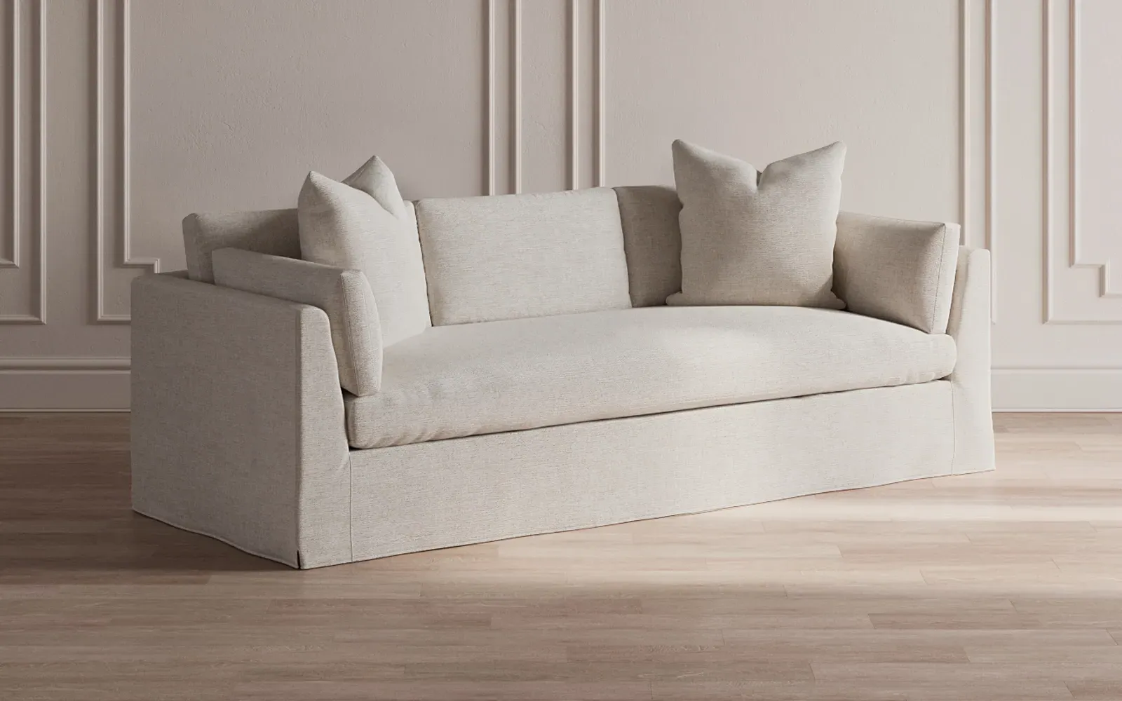 Adelle 3-Seater Slipcovered Sofa - Snow