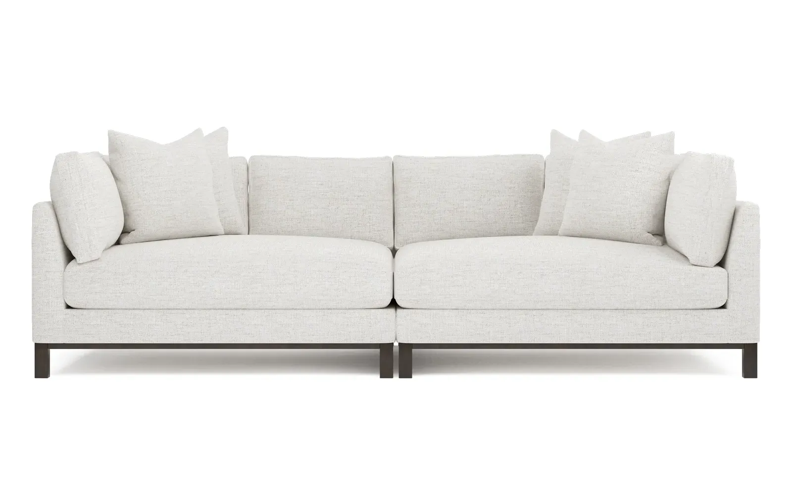 Adelle Double Bumper Sectional - Heathered Ivory