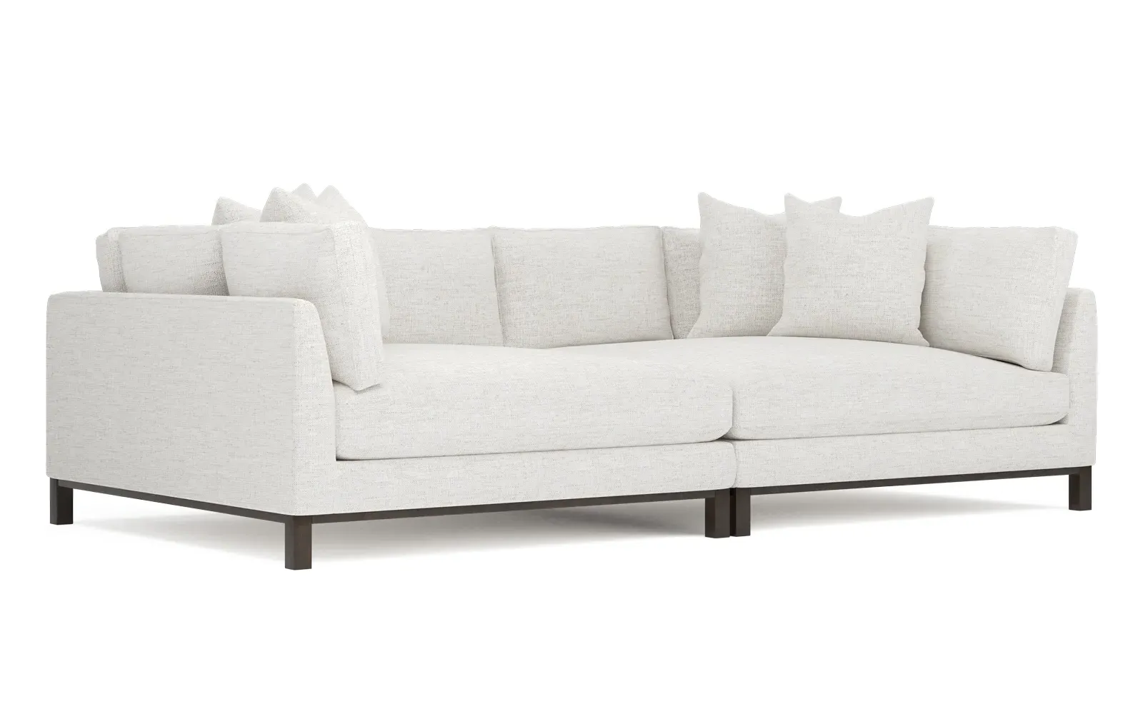 Adelle Double Bumper Sectional - Heathered Ivory