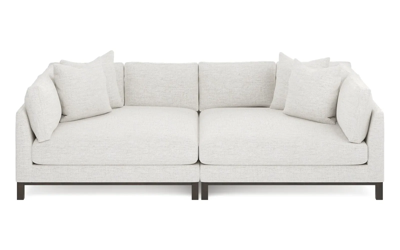 Adelle Double Bumper Sectional - Heathered Ivory