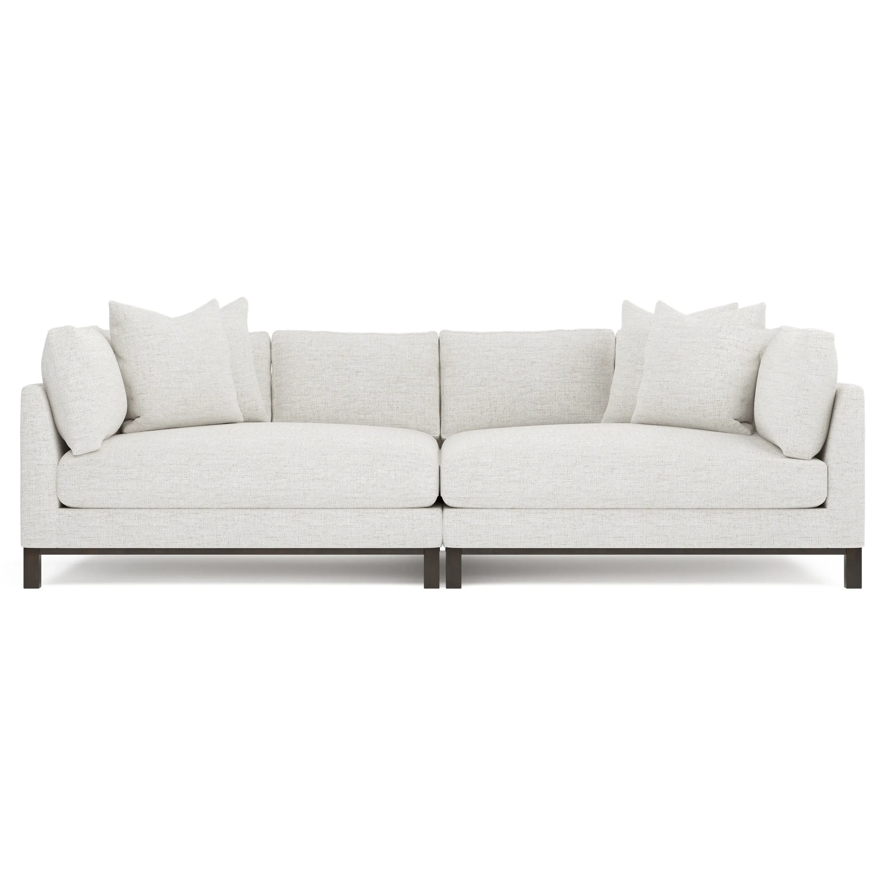 Adelle Double Bumper Sectional - Heathered Ivory