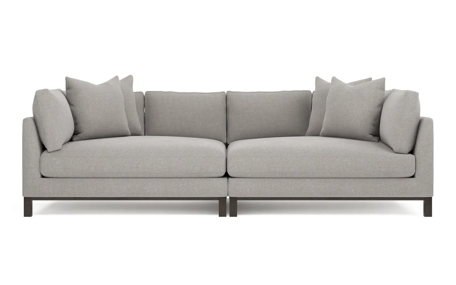 Adelle Double Bumper Sectional - Pebble