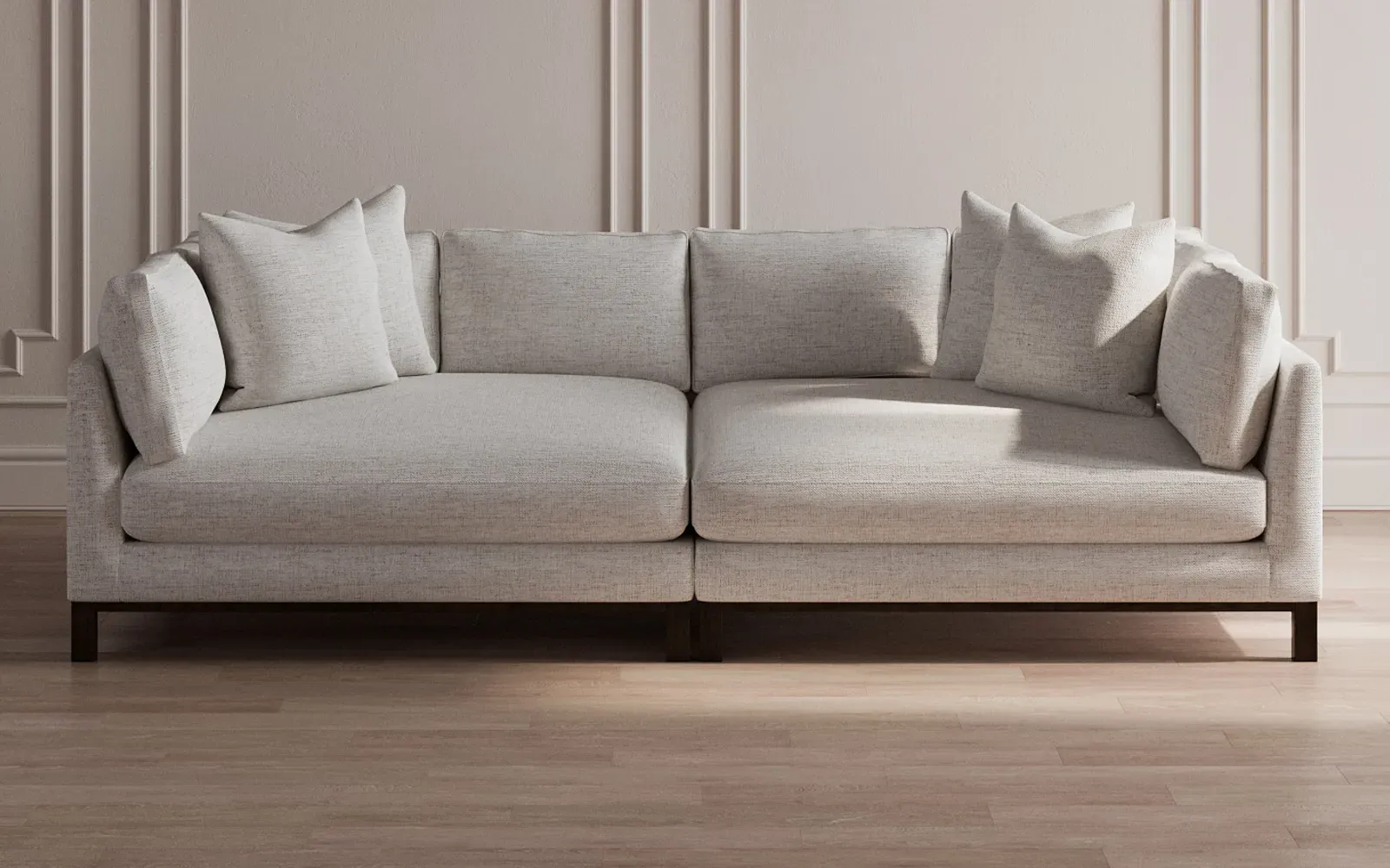 Adelle Double Bumper Sectional - Porcelain